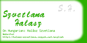 szvetlana halasz business card