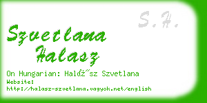 szvetlana halasz business card